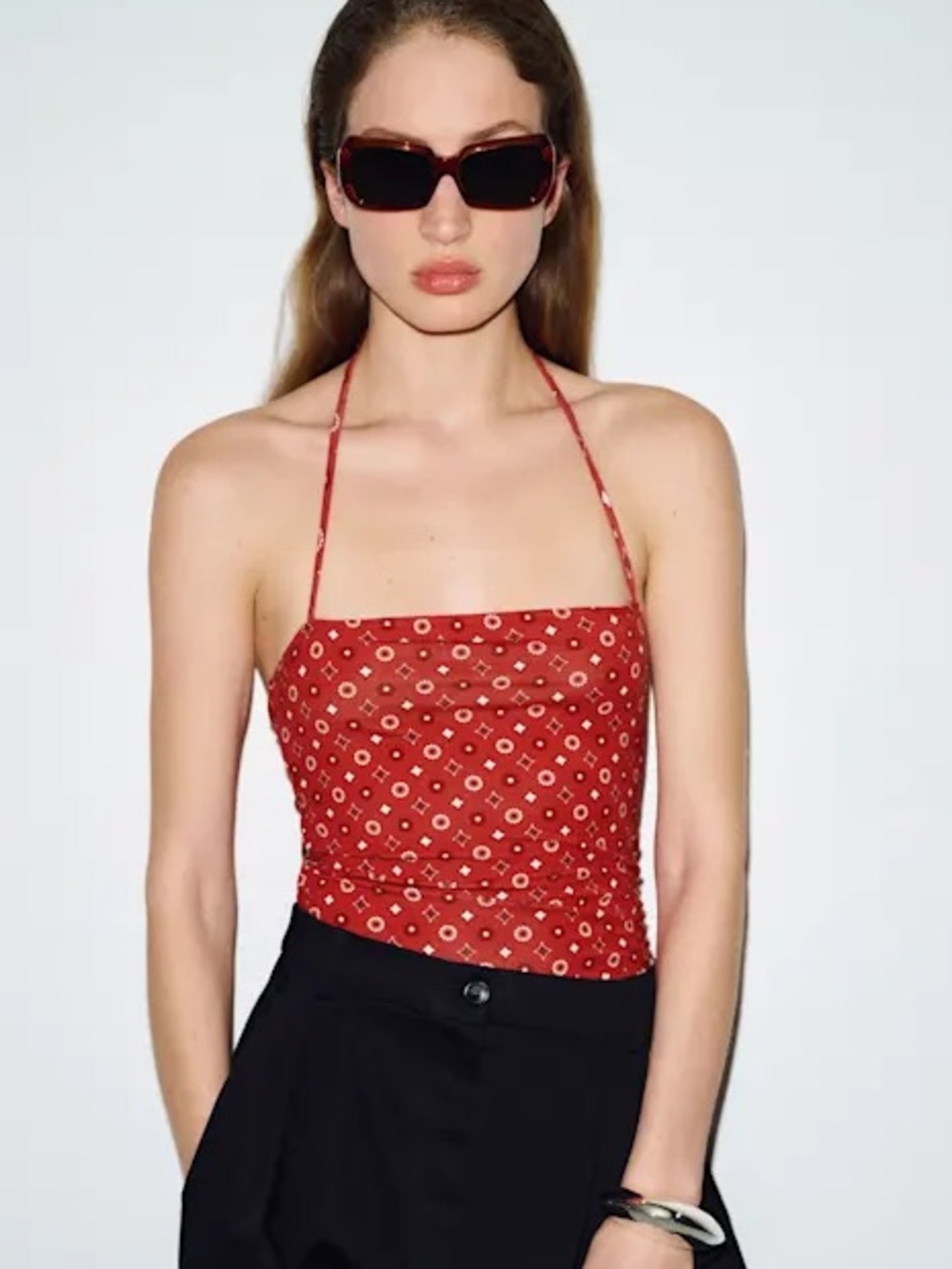 NWT Reformation Joni Red Bandana Knit Top